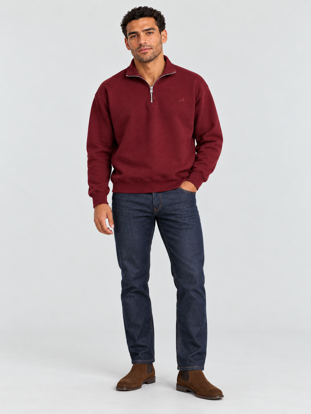Classic Heritage Quarter-Zip Sweatshirt – Vintage Burgundy
