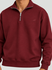 Classic Heritage Quarter-Zip Sweatshirt – Vintage Burgundy