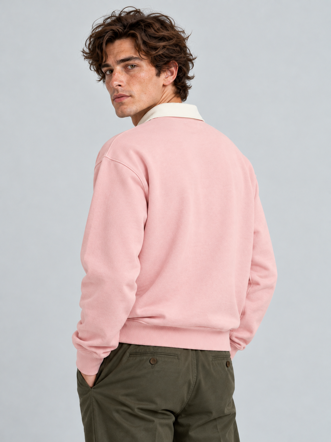 Heritage Classic Polo Sweatshirt – Blush Pink
