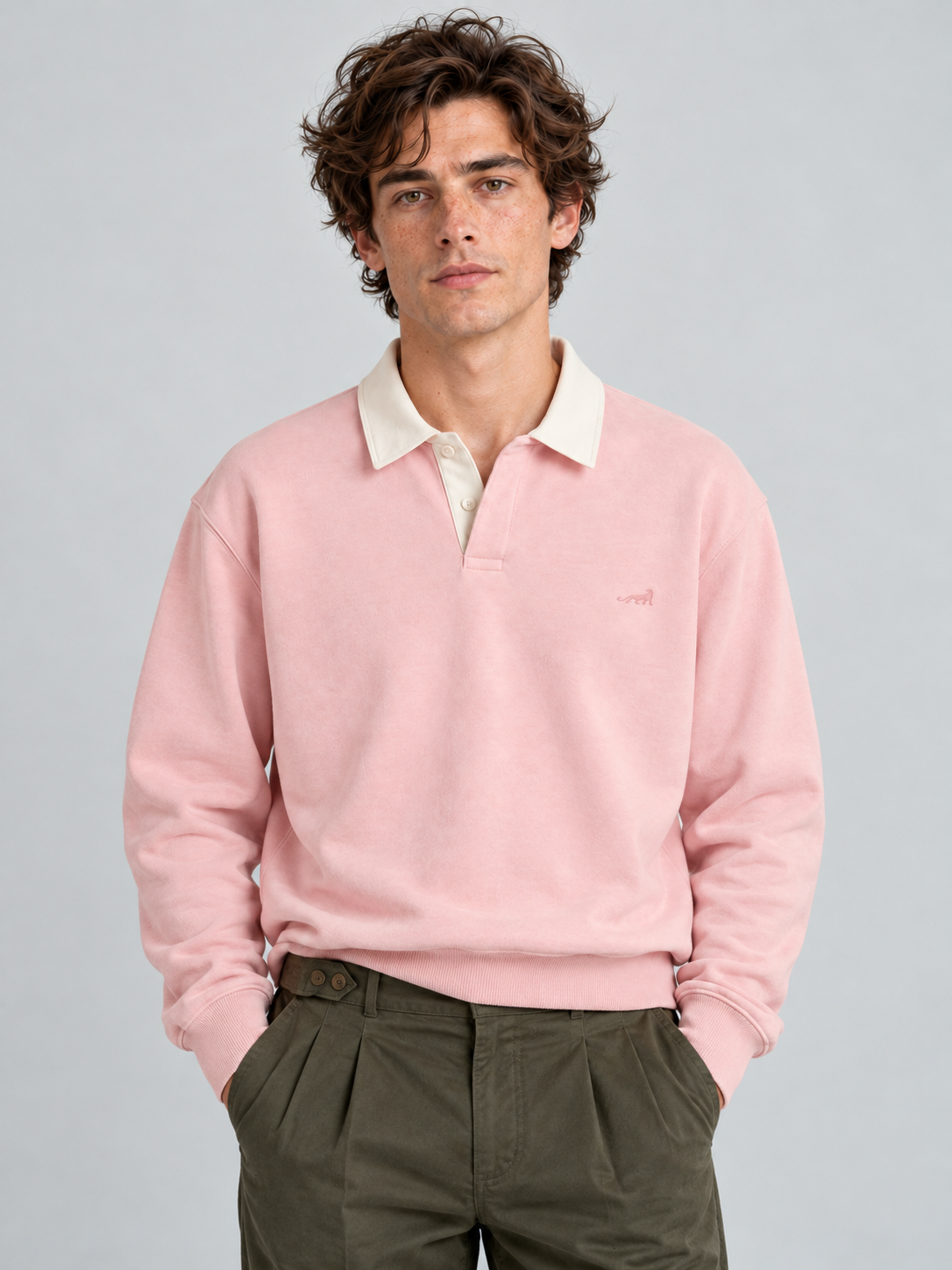 Heritage Classic Polo Sweatshirt – Blush Pink