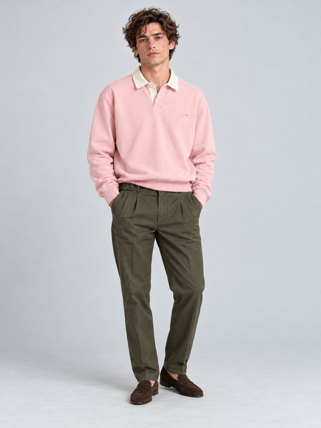Heritage Classic Polo Sweatshirt – Blush Pink