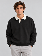Heritage Classic Polo Sweatshirt – Jet Black