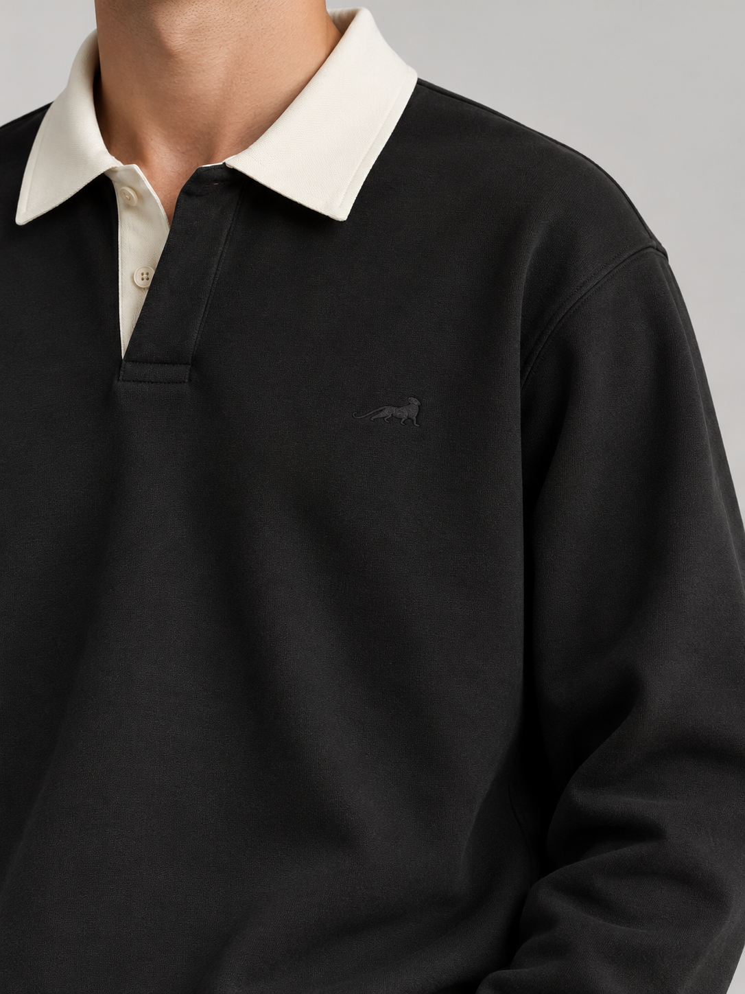 Heritage Classic Polo Sweatshirt – Jet Black