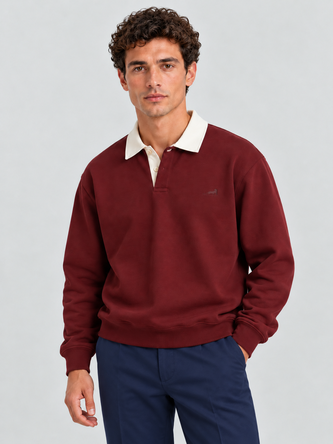 Heritage Classic Polo Sweatshirt – Maroon
