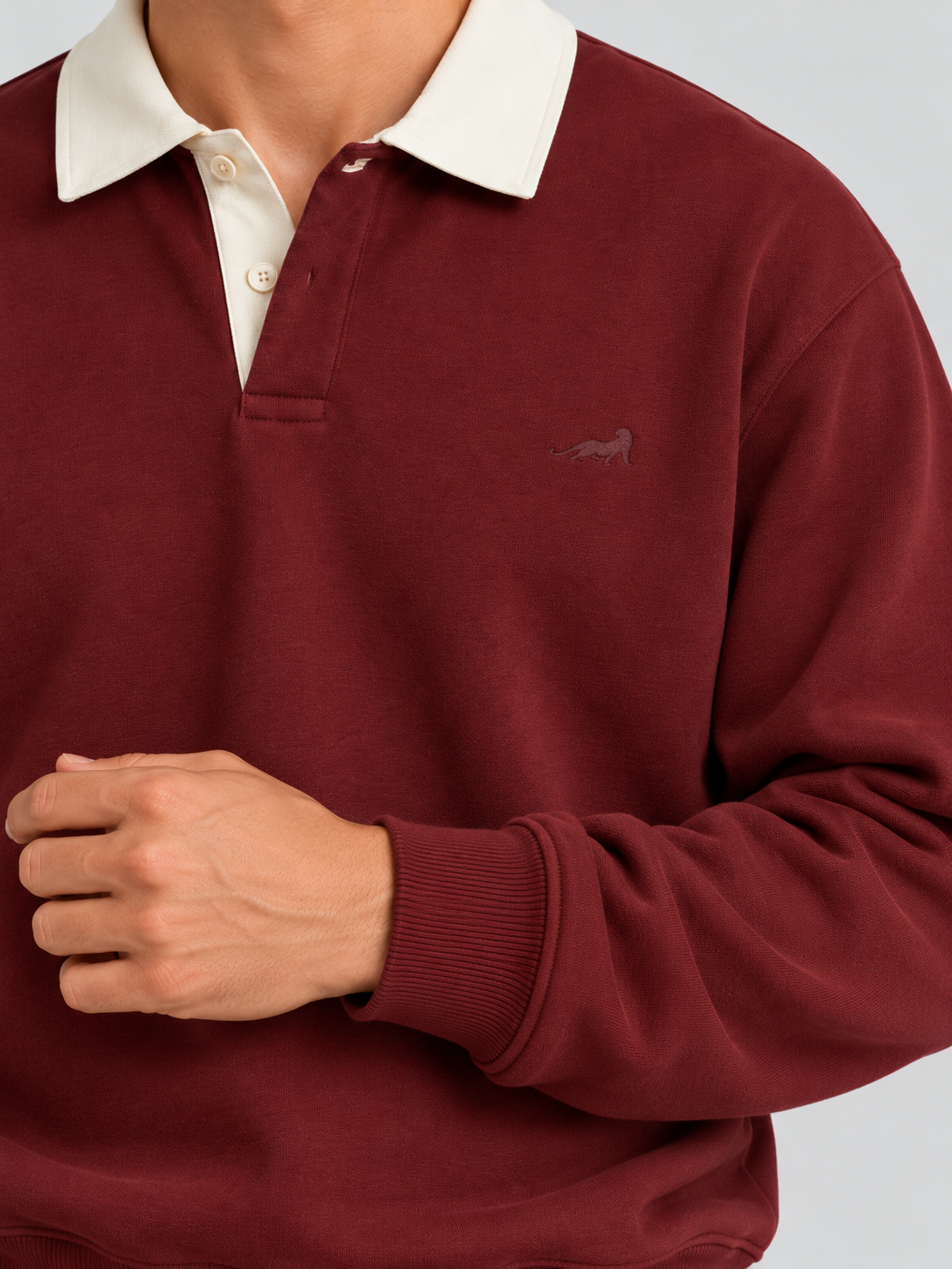 Heritage Classic Polo Sweatshirt – Maroon