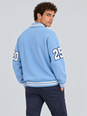 Collegiate Varsity Polo Sweater – Sky Blue