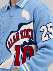 Collegiate Varsity Polo Sweater – Sky Blue