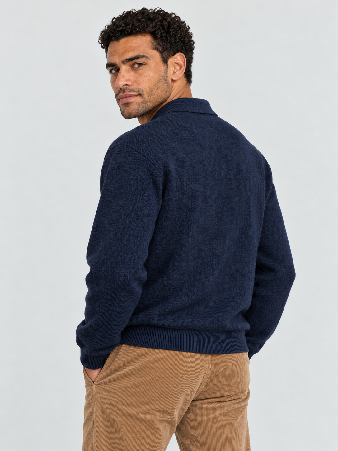 Royal Falcon Polo Sweater – Midnight Navy