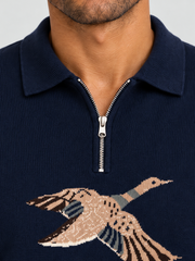 Royal Falcon Polo Sweater – Midnight Navy