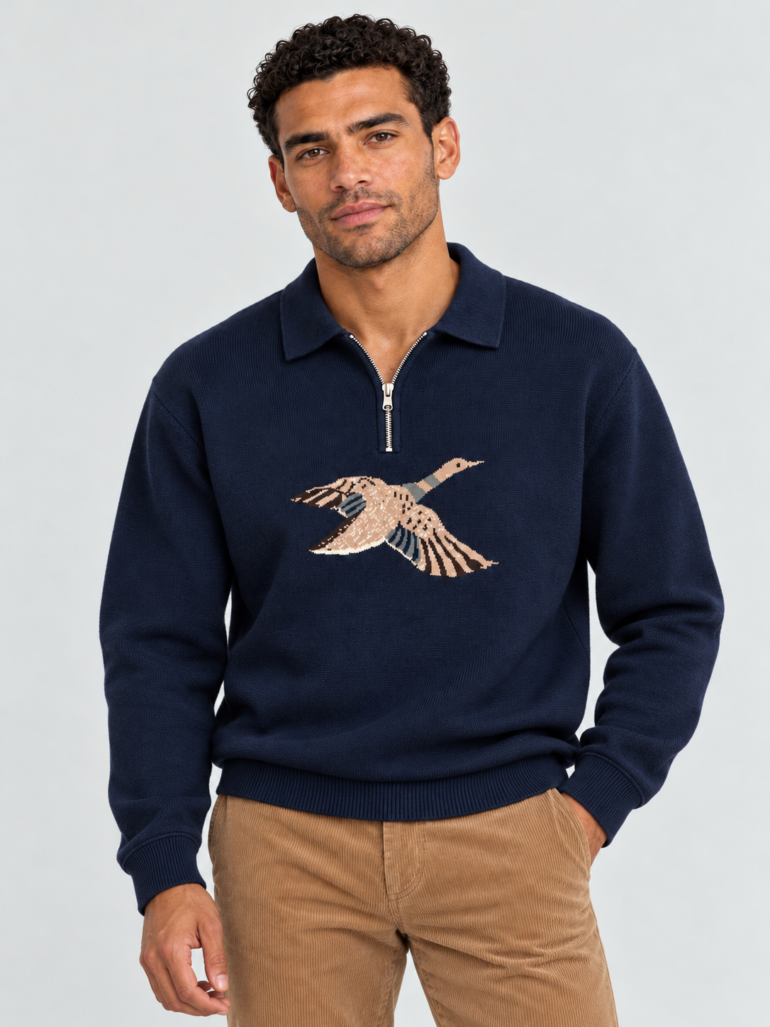 Royal Falcon Polo Sweater – Midnight Navy