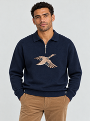 Royal Falcon Polo Sweater – Midnight Navy