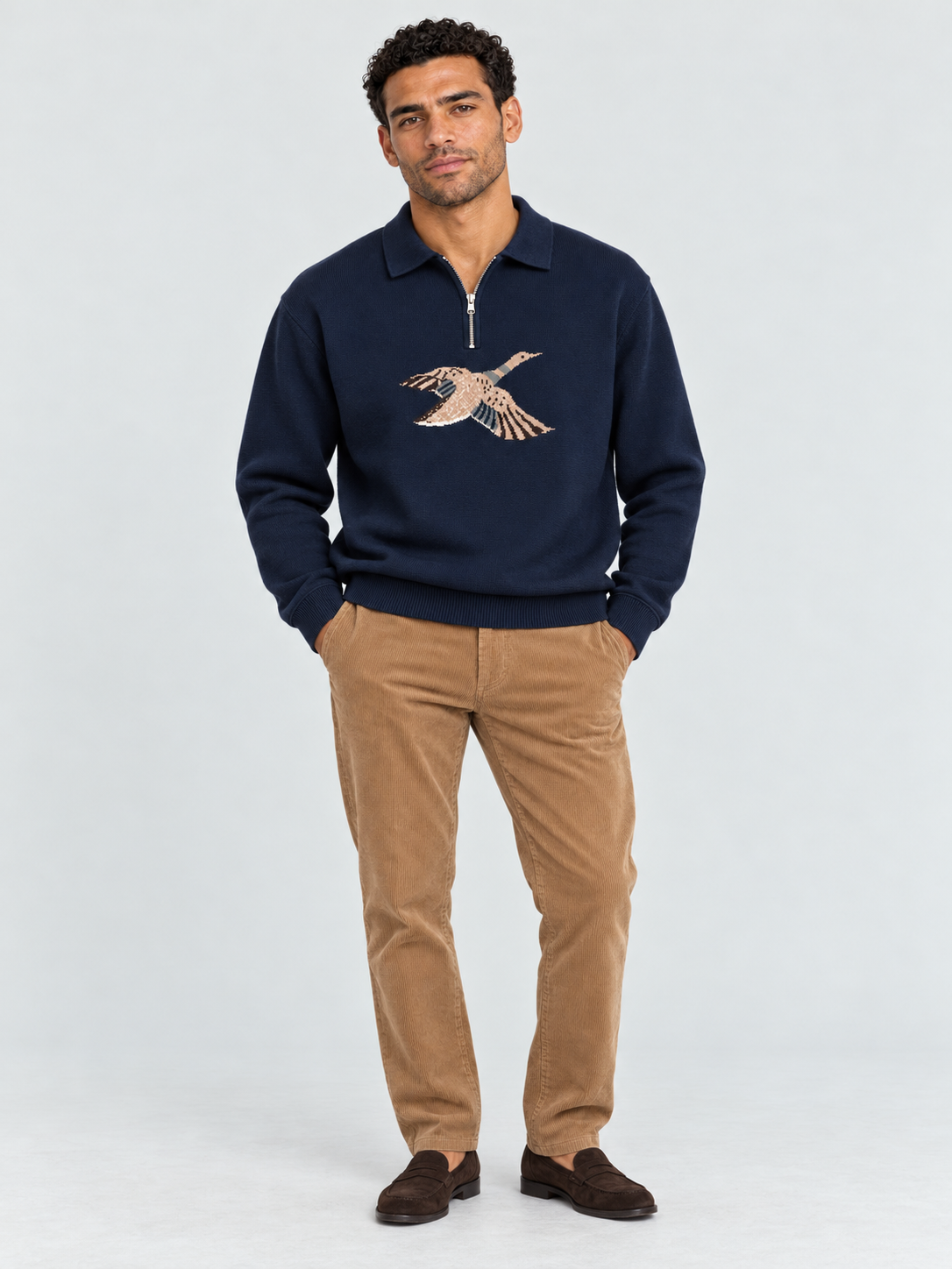 Royal Falcon Polo Sweater – Midnight Navy
