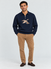 Royal Falcon Polo Sweater – Midnight Navy