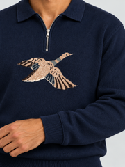 Royal Falcon Polo Sweater – Midnight Navy