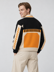 Motorsport Racing Knit Jacket – Black Orange