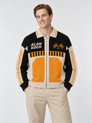 Motorsport Racing Knit Jacket – Black Orange