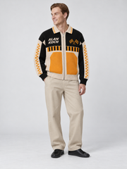 Motorsport Racing Knit Jacket – Black Orange