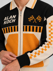 Motorsport Racing Knit Jacket – Black Orange