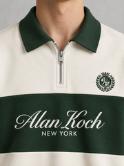 Heritage Club Stripe Polo Sweatshirt – Ivory Green