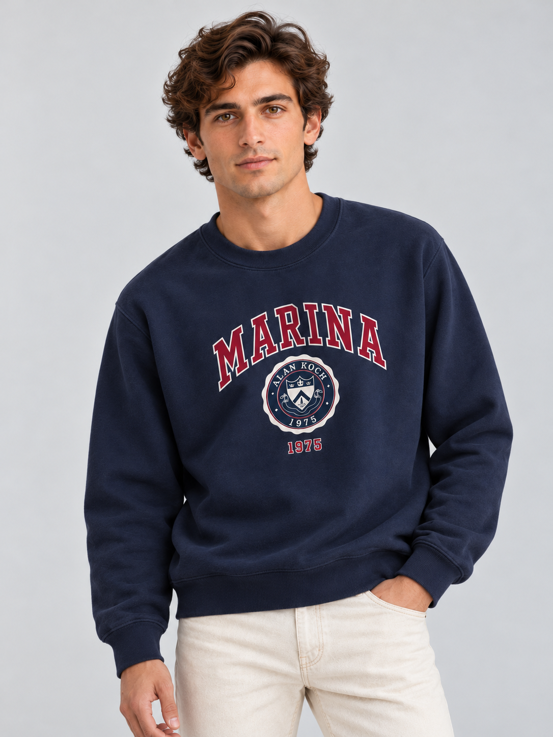 Marina Crest Heritage Crewneck Sweatshirt – Midnight Navy
