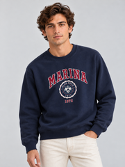Marina Crest Heritage Crewneck Sweatshirt – Midnight Navy