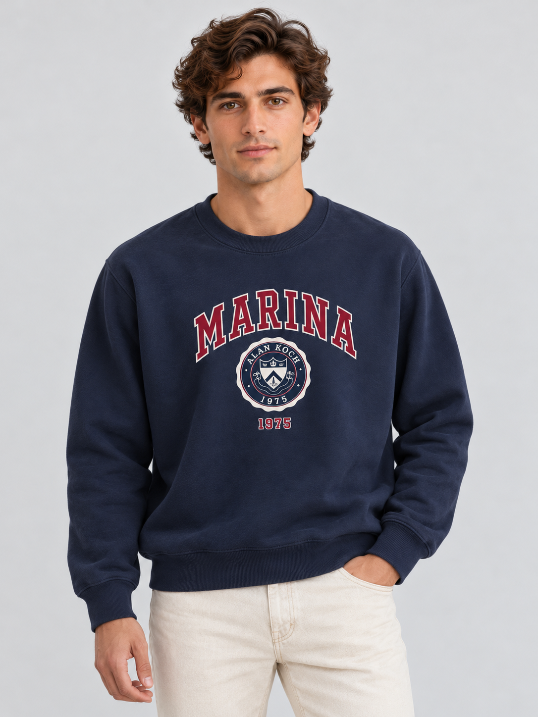 Marina Crest Heritage Crewneck Sweatshirt – Midnight Navy