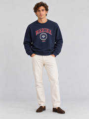 Marina Crest Heritage Crewneck Sweatshirt – Midnight Navy