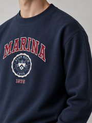 Marina Crest Heritage Crewneck Sweatshirt – Midnight Navy