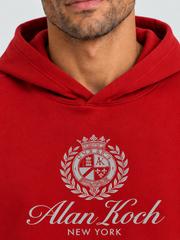 Royal Crest Pullover Hoodie – Scarlet Red
