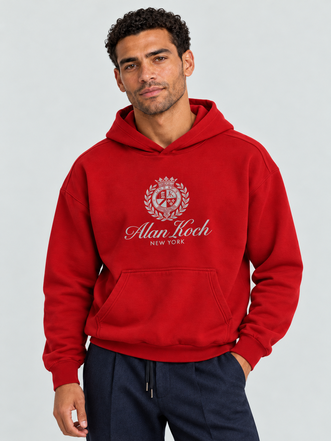 Royal Crest Pullover Hoodie – Scarlet Red