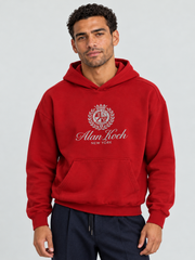 Royal Crest Pullover Hoodie – Scarlet Red