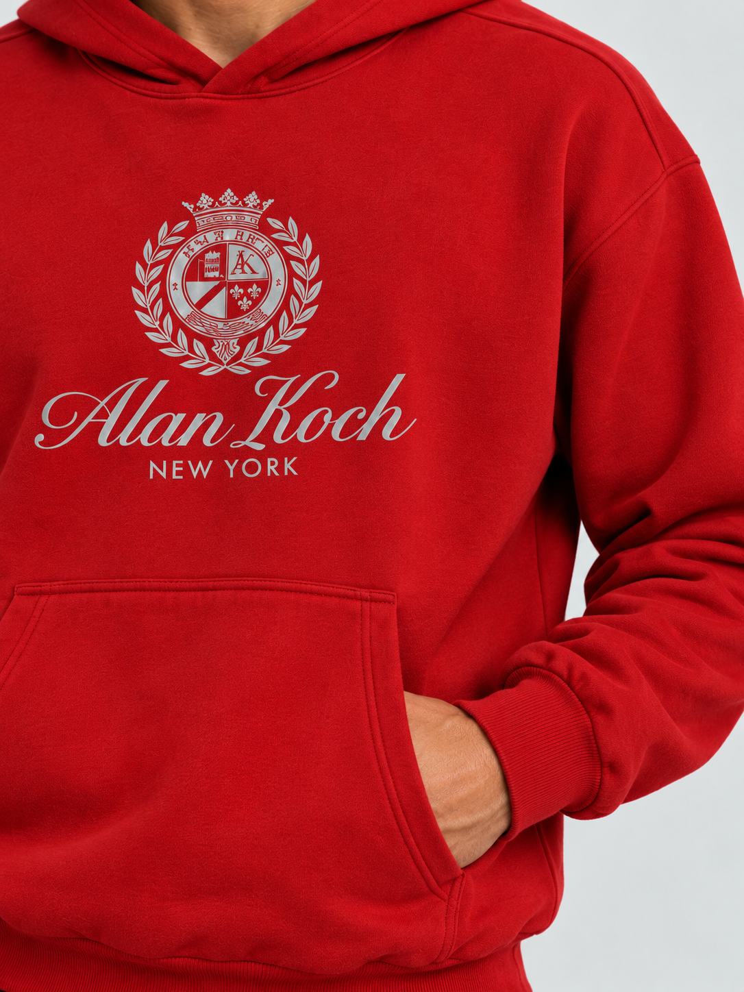 Royal Crest Pullover Hoodie – Scarlet Red