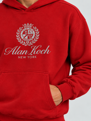 Royal Crest Pullover Hoodie – Scarlet Red