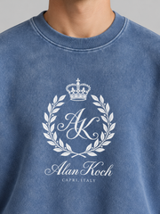Royal Emblem Crewneck Sweatshirt – Vintage Washed Blue