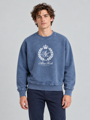Royal Emblem Crewneck Sweatshirt – Vintage Washed Blue