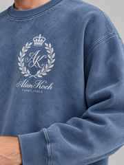 Royal Emblem Crewneck Sweatshirt – Vintage Washed Blue