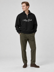 Signature Heritage Quarter-Zip Sweatshirt – Jet Black