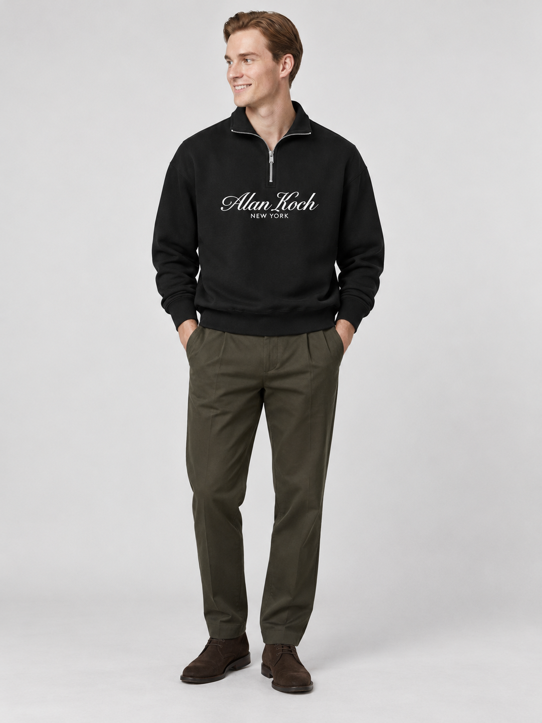 Signature Heritage Quarter-Zip Sweatshirt – Jet Black