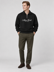 Signature Heritage Quarter-Zip Sweatshirt – Jet Black