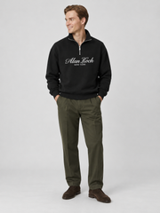 Signature Heritage Quarter-Zip Sweatshirt – Jet Black