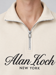Signature Heritage Quarter-Zip Sweatshirt – Soft Ivory