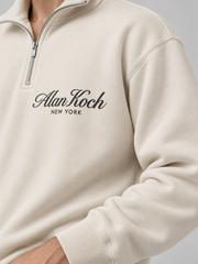 Signature Heritage Quarter-Zip Sweatshirt – Soft Ivory