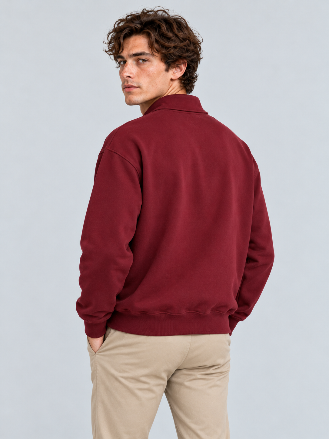 Signature Heritage Quarter-Zip Sweatshirt – Vintage Burgundy