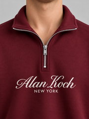Signature Heritage Quarter-Zip Sweatshirt – Vintage Burgundy