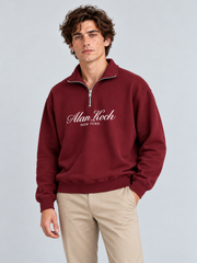 Signature Heritage Quarter-Zip Sweatshirt – Vintage Burgundy