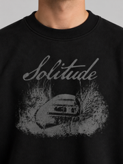 Vintage Solitude Graphic Sweatshirt – Jet Black