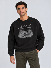 Vintage Solitude Graphic Sweatshirt – Jet Black
