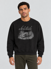 Vintage Solitude Graphic Sweatshirt – Jet Black