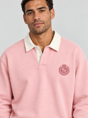 Classic Crest Polo Sweatshirt – Blush Pink