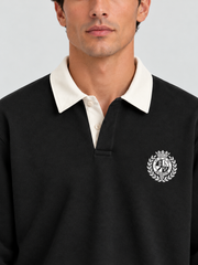 Classic Crest Polo Sweatshirt – Jet Black